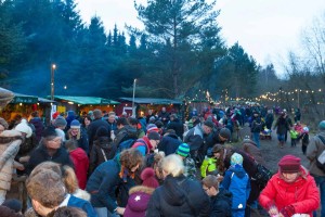 Bastelfieber. Einmal abschalten, mit den Kindern mit Naturmaterialien basteln, hämmern, klopfen, schmirgeln, kleben und an den vielen Ständen die Zeit mit den Kindern und die Stimmung der Waldweihnacht genießen. Viele Besucher waren extra wegen der Bastelangebote gekommen. 