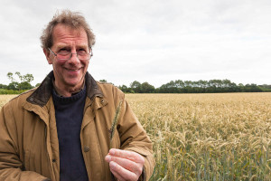 Lohnunternehmer Joachim Blunk aus Rendswühren zeigt eine Roggenähre mit einem Mutterkorn. Der giftige Pilz komme zwar noch vor, stelle dank moderner Technik und Sortenzucht keine Gefahr mehr dar